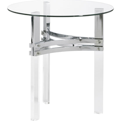 Braddoni End Table - Chrome Finish