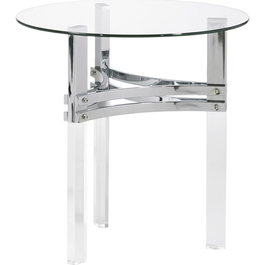 Braddoni End Table - Chrome Finish