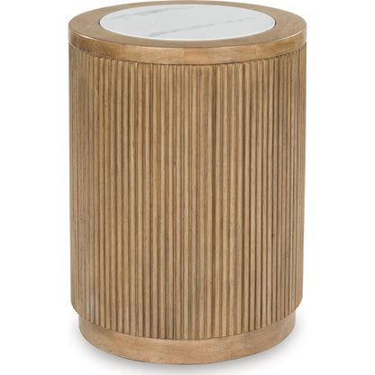 Camdill End Table - Light Brown/White