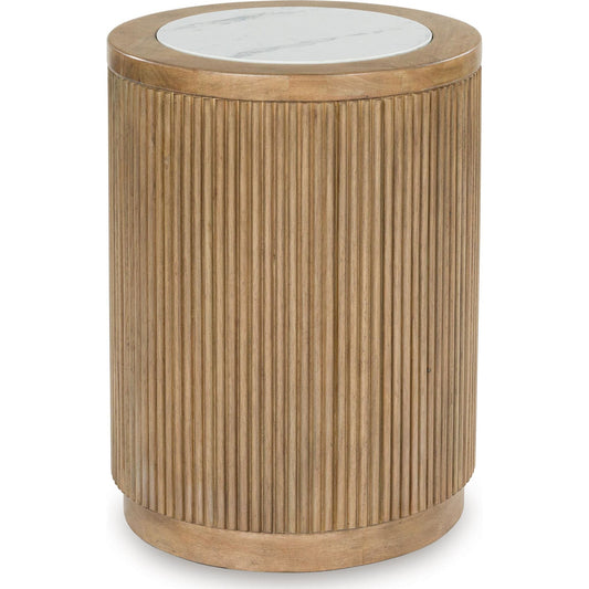 Camdill End Table - Light Brown/White