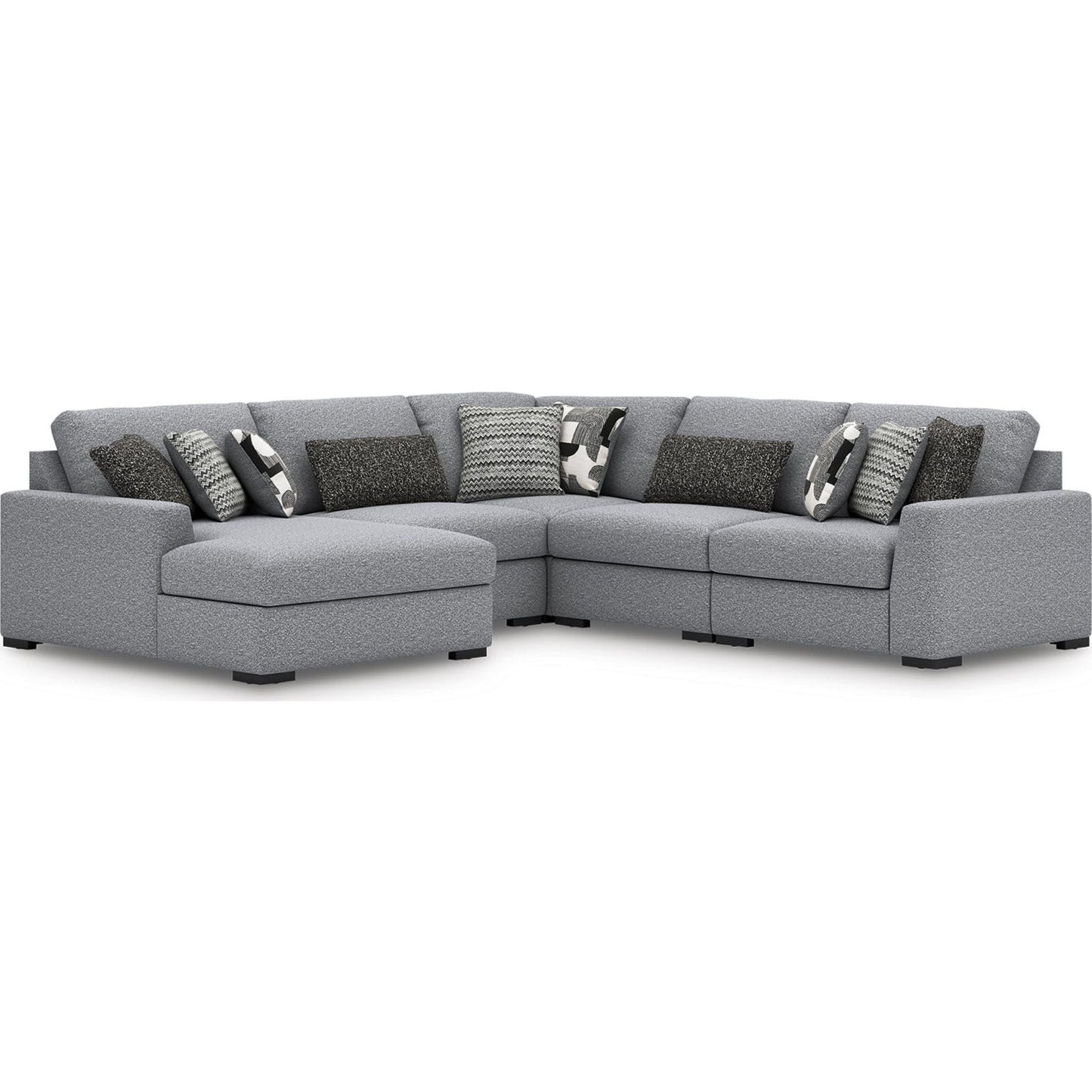 Bealton 5 Piece Sectional with Chaise - Salt and Pepper