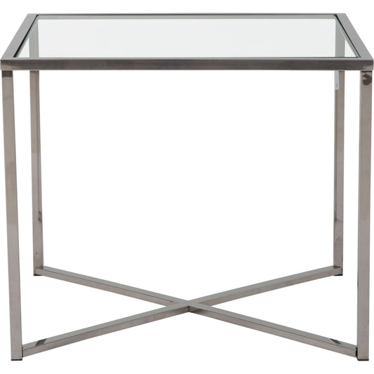 Cross Over End Table - Glass