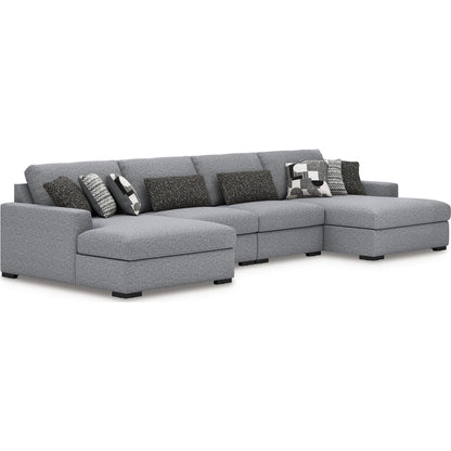 Bealton 4 Piece Sectional with Double Chaise - Salt and Pepper