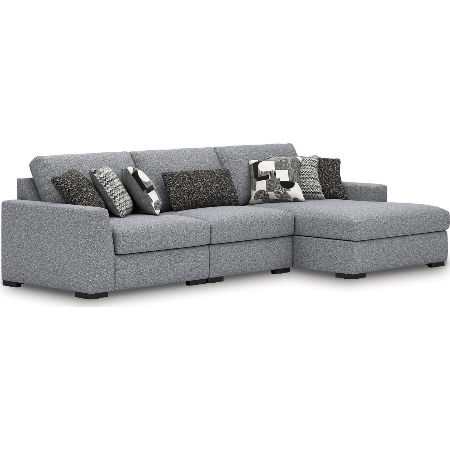 Bealton 3 Piece Sectional with Chaise - Salt and Pepper
