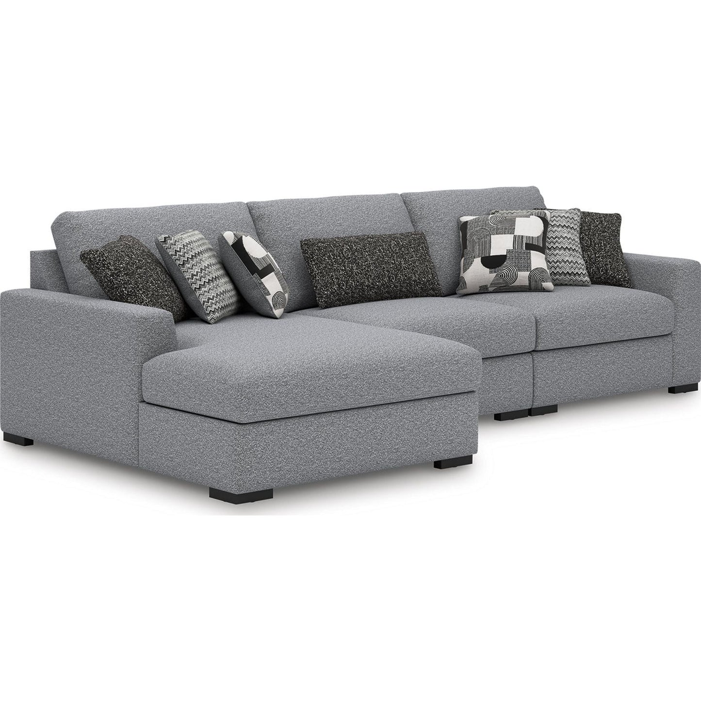 Bealton 3 Piece Sectional with Chaise - Salt and Pepper