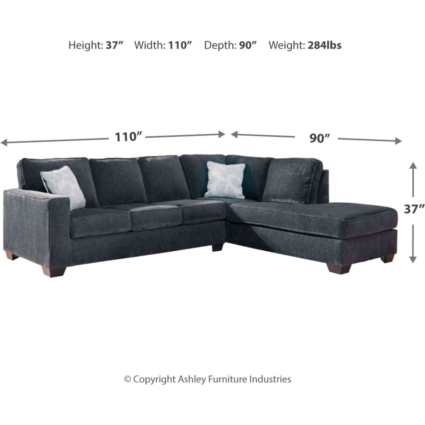 Altari 2 Piece Sleeper Sectional with Chaise
