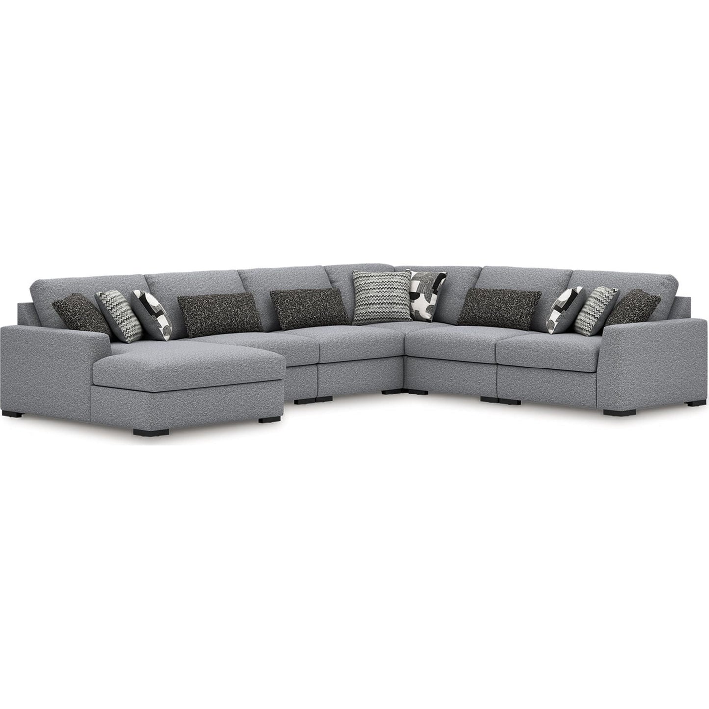 Bealton 6 Piece Sectional with Chaise - Salt and Pepper