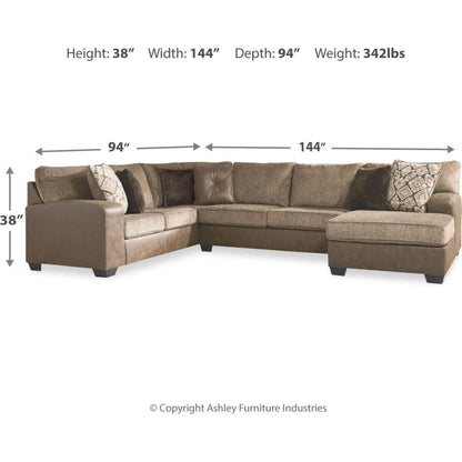 Abalone 3 Piece Sectional with Chaise