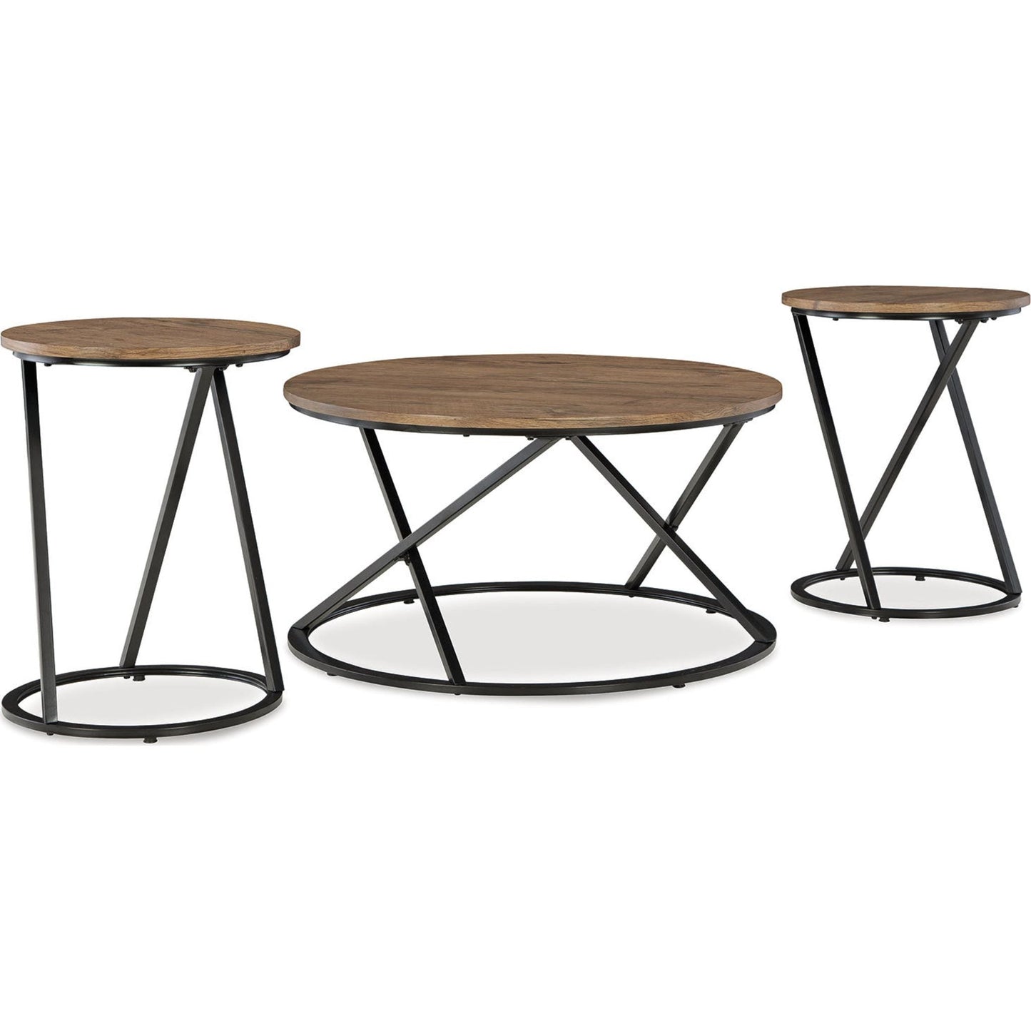 Cassbryn 3 Pack Tables - Brown/Black