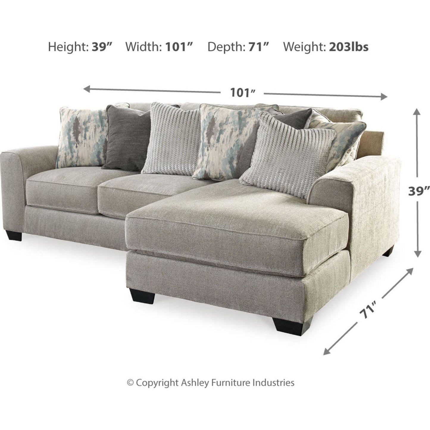 Ardsley 5 Piece Sectional with Chaise