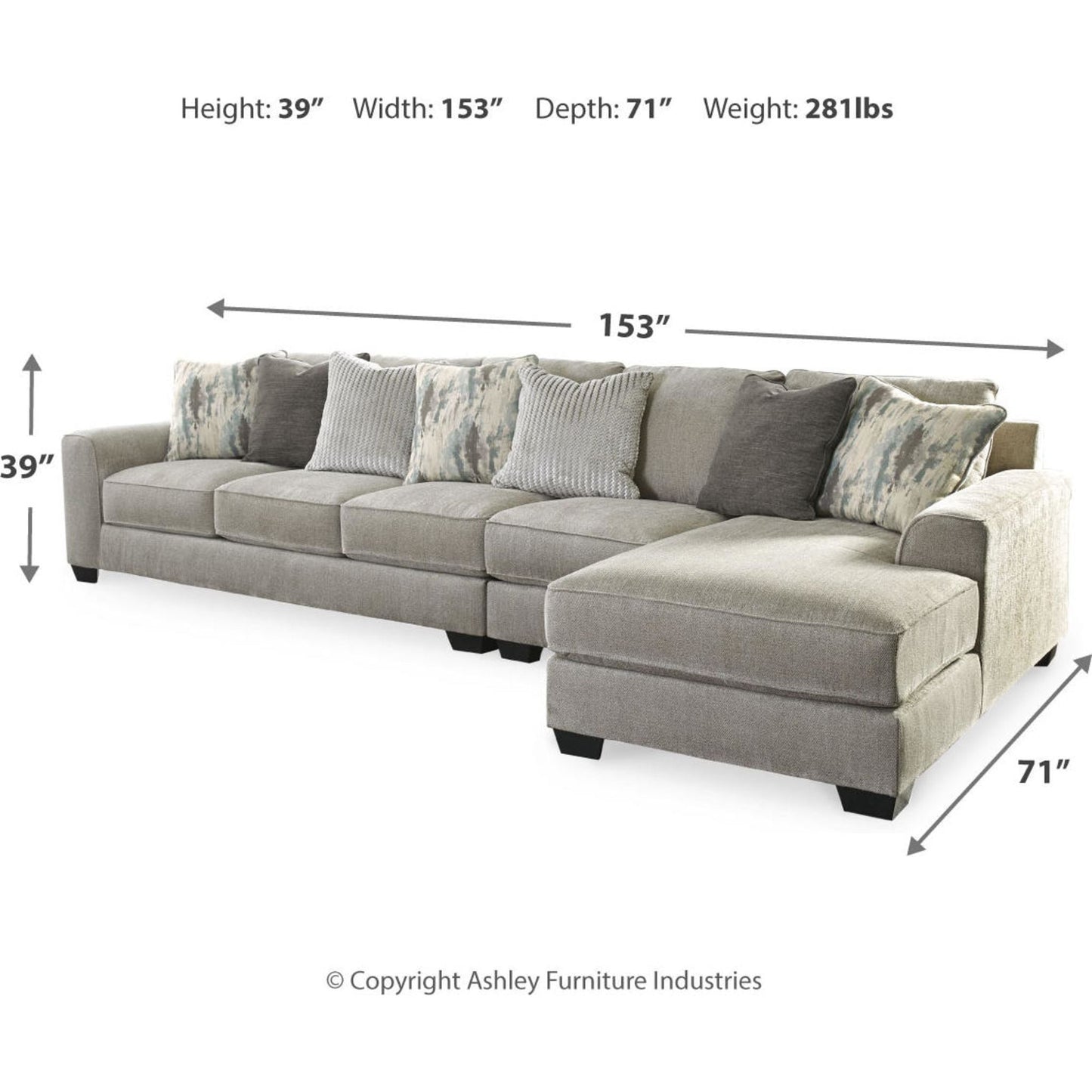 Ardsley 3 Piece Sectional with Chaise
