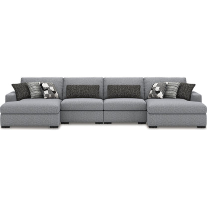Bealton 4 Piece Sectional with Double Chaise - Salt and Pepper