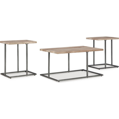 Albreane 3 Pack Tables - Grayish Brown/Black