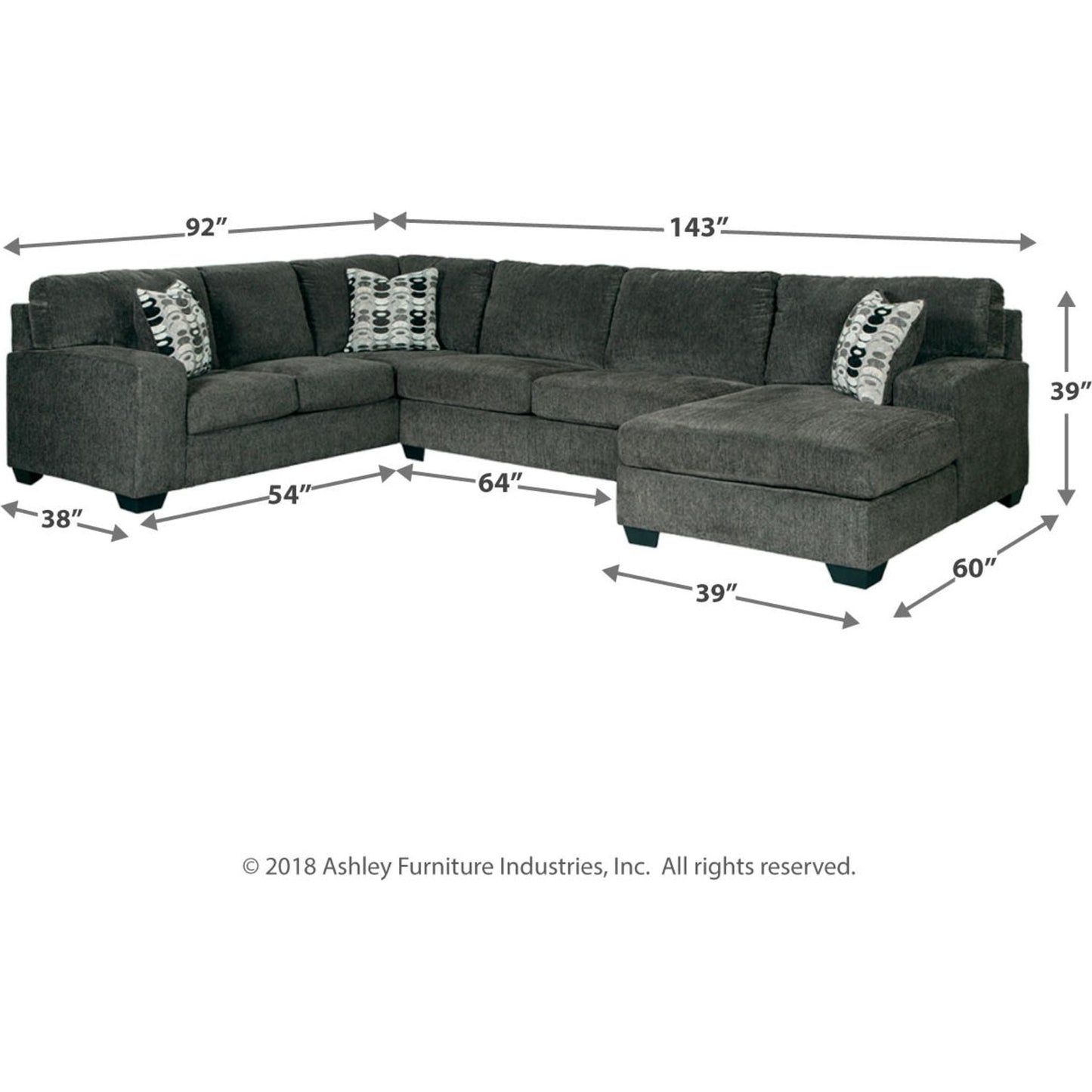 Ballinasloe 3 Piece Sectional with Chaise