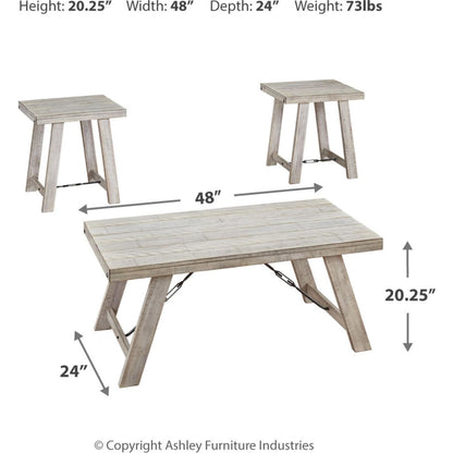 Carynhurst 3 Pack Tables - Whitewash