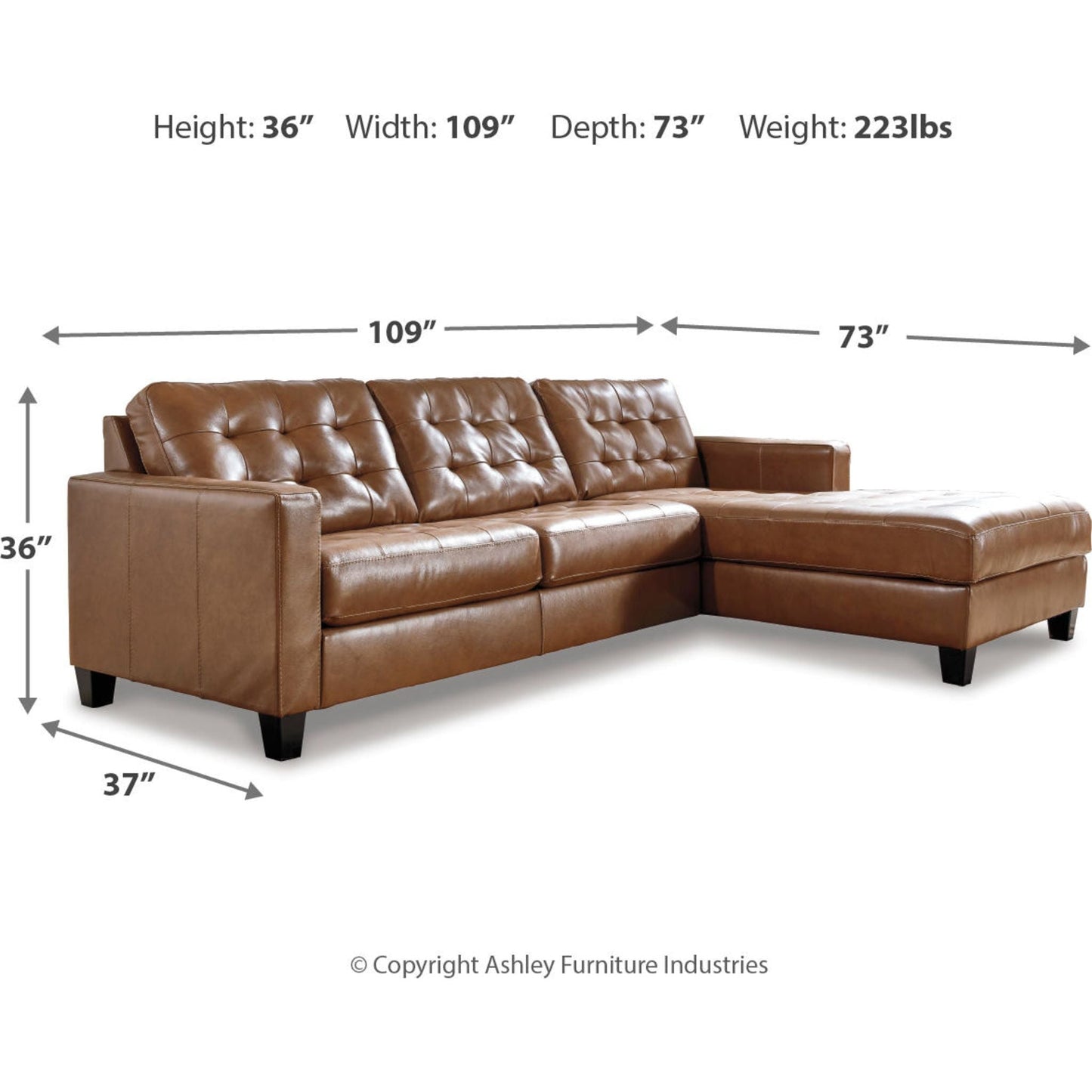Baskove 2 Piece Sectional with Chaise