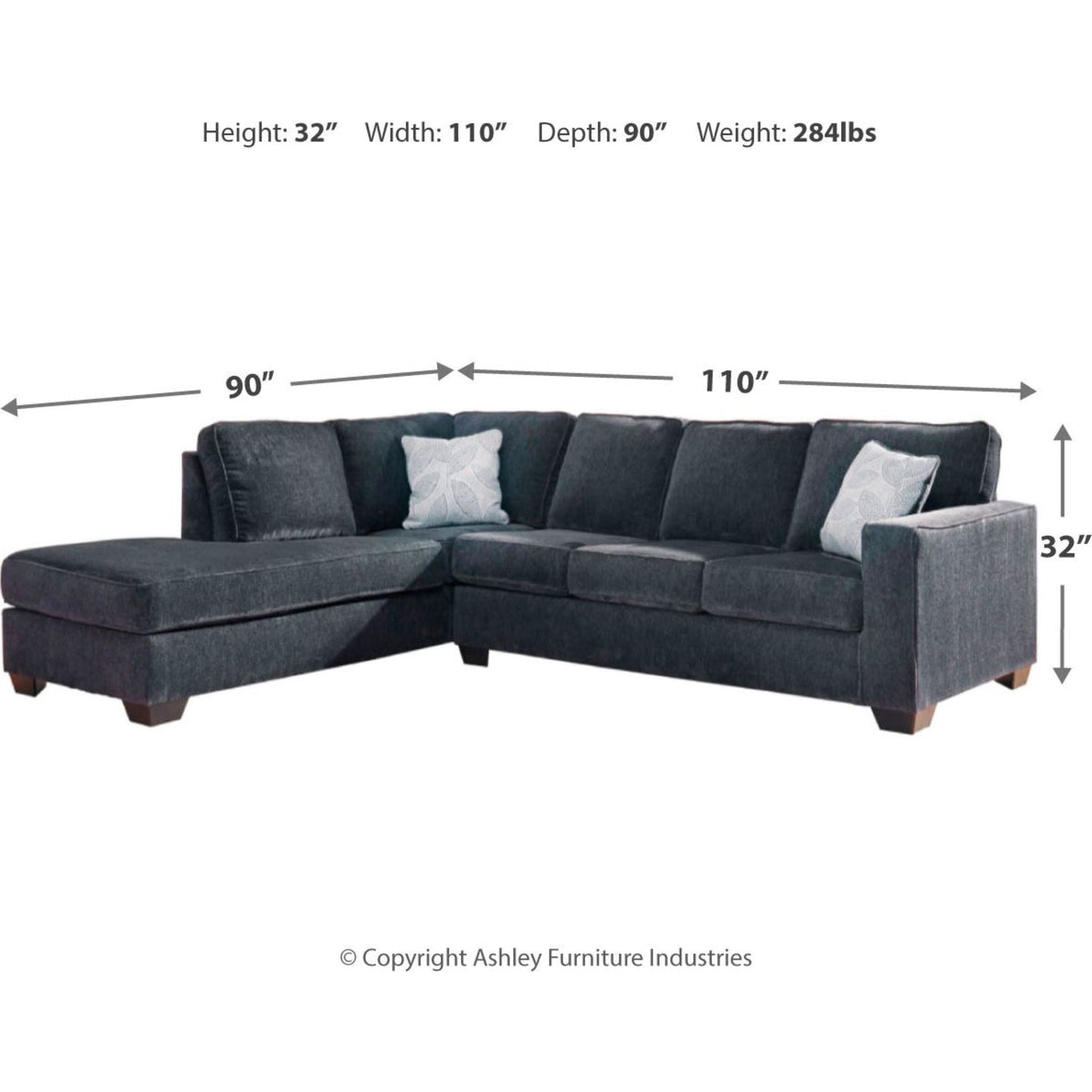 Altari 2 Piece Sleeper Sectional with Chaise
