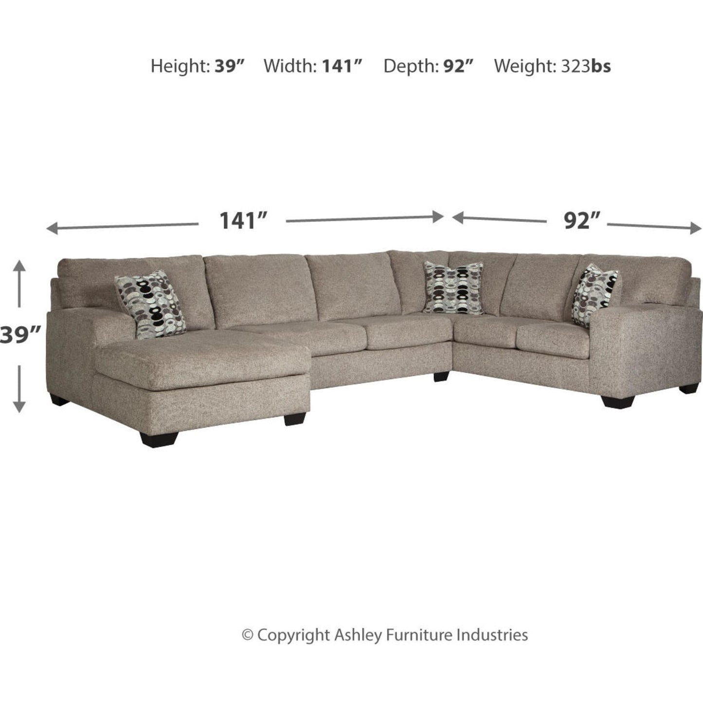 Ballinasloe 3 Piece Sectional with Chaise