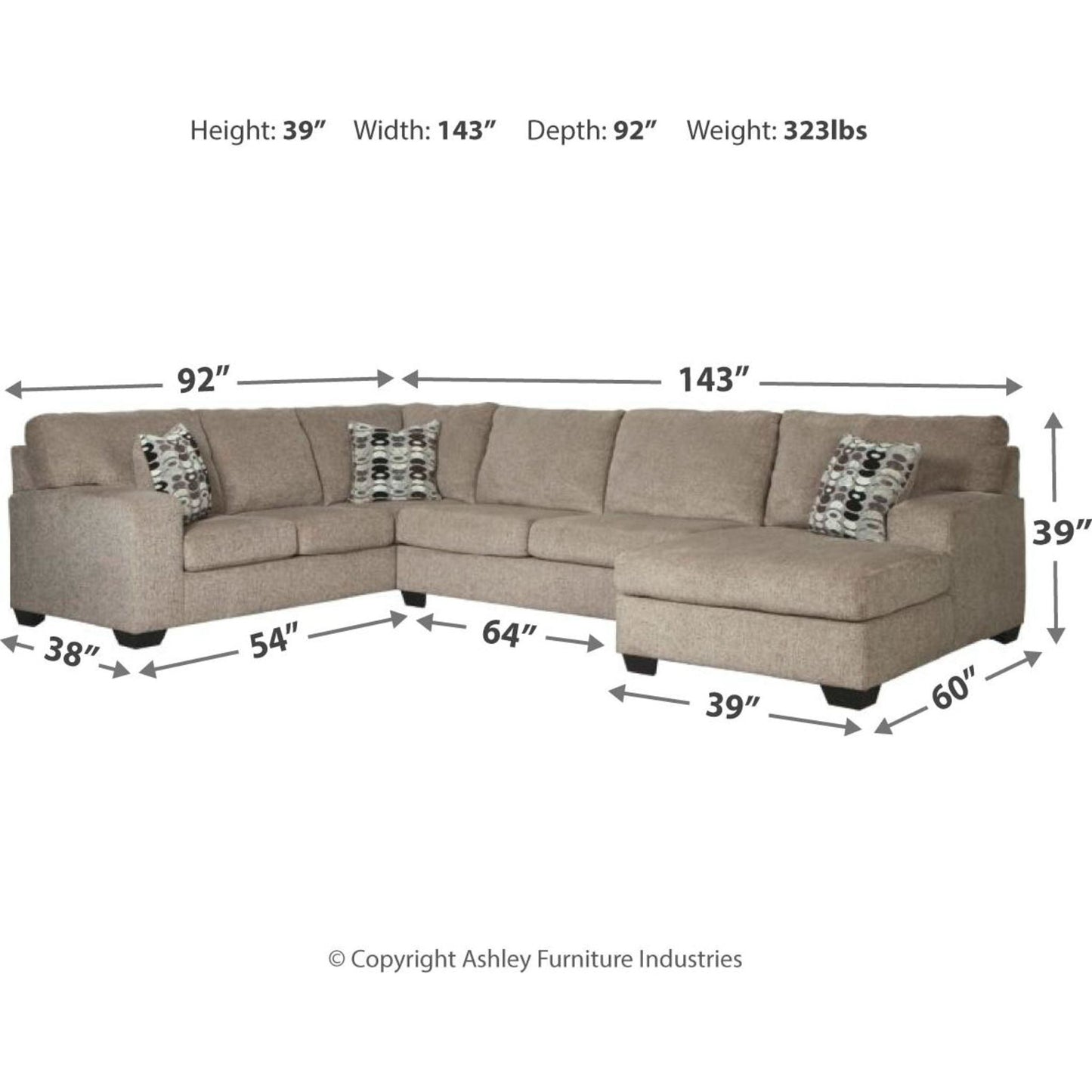Ballinasloe 3 Piece Sectional with Chaise