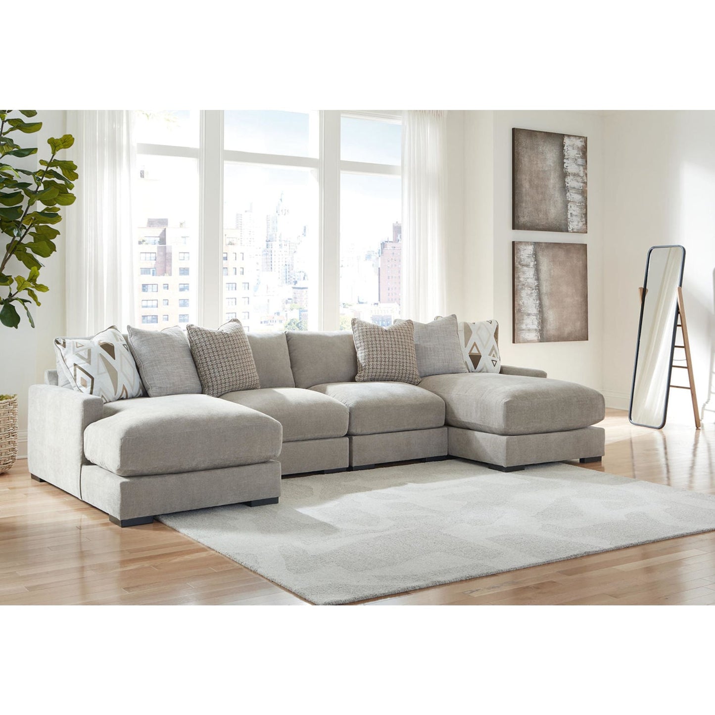 Aslan Court 4 Piece Sectional - Pebble