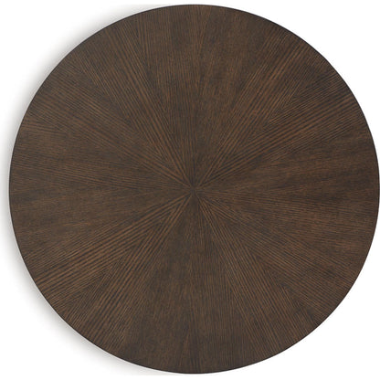 Brazburn End Table - Dark Brown/Gold Finish
