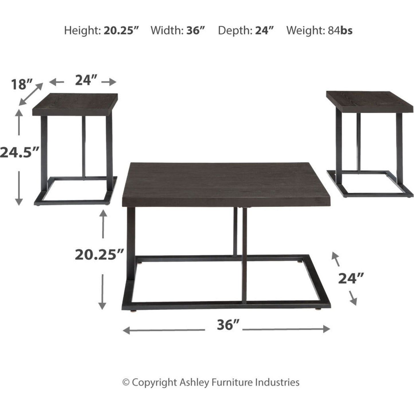 Airdon 3 Pack Tables - Bronze