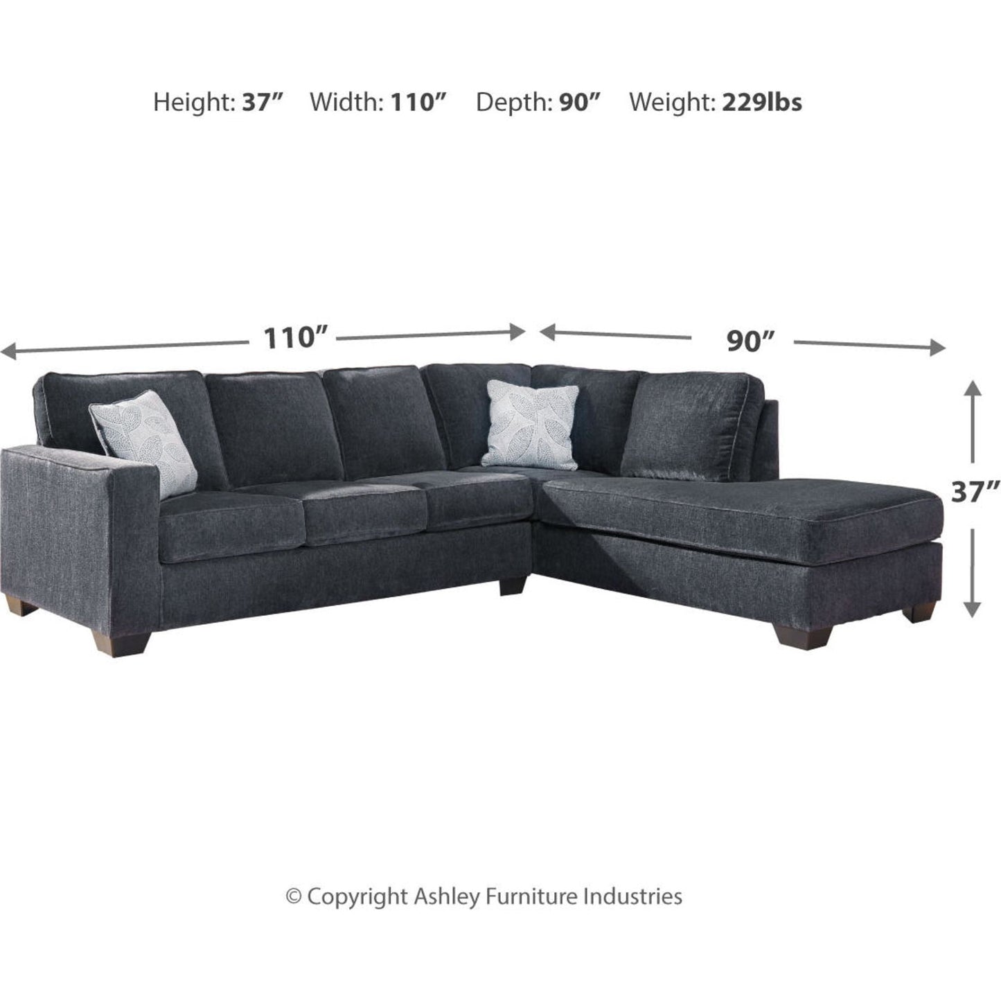 Altari 2 Piece Sleeper Sectional with Chaise