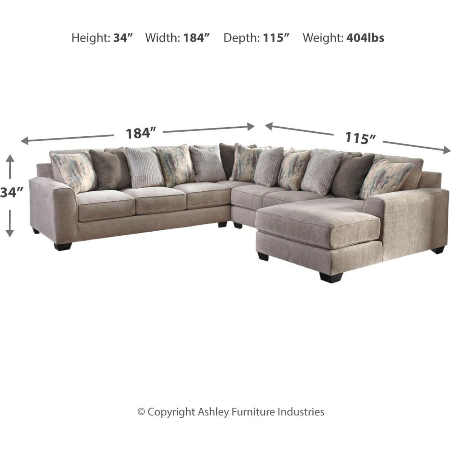 Ardsley 4 Piece Sectional with Chaise