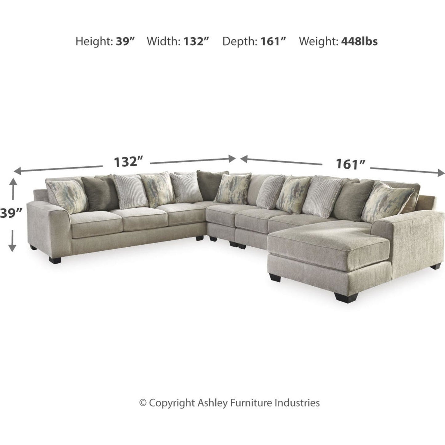 Ardsley 5 Piece Sectional with Chaise