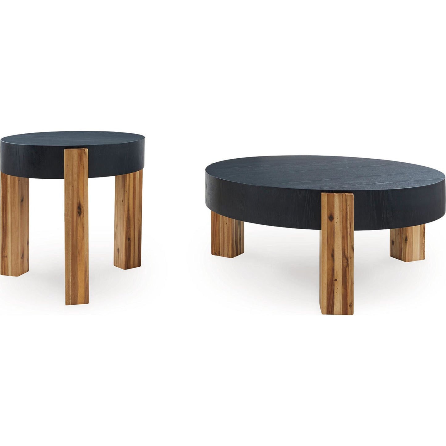 Breenmore 2 Pack Tables - Black/Natural