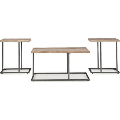 Albreane 3 Pack Tables - Grayish Brown/Black