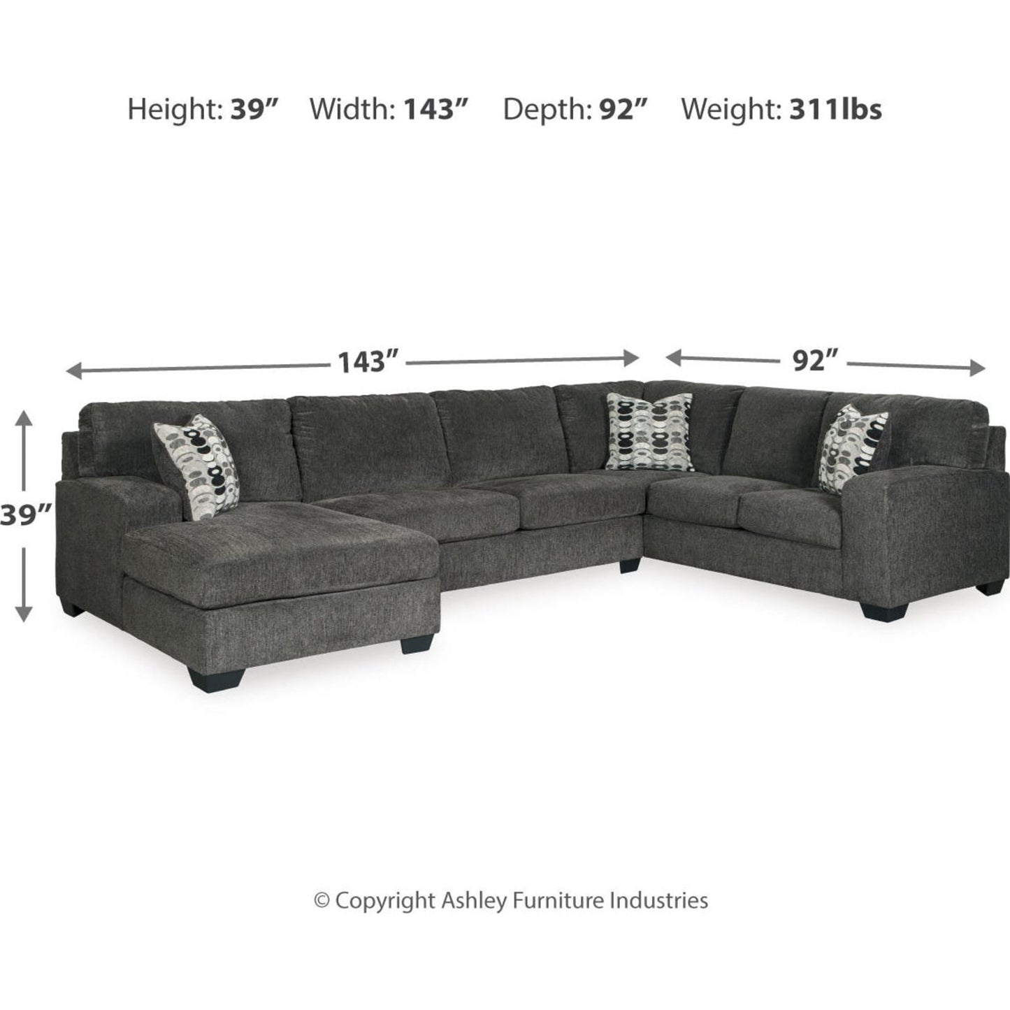 Ballinasloe 3 Piece Sectional with Chaise