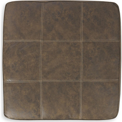 Abalone Oversized Accent Ottoman - Chocolate