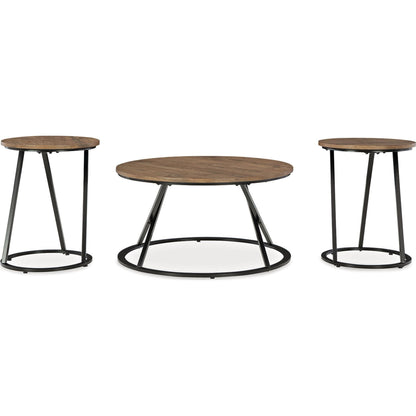 Cassbryn 3 Pack Tables - Brown/Black