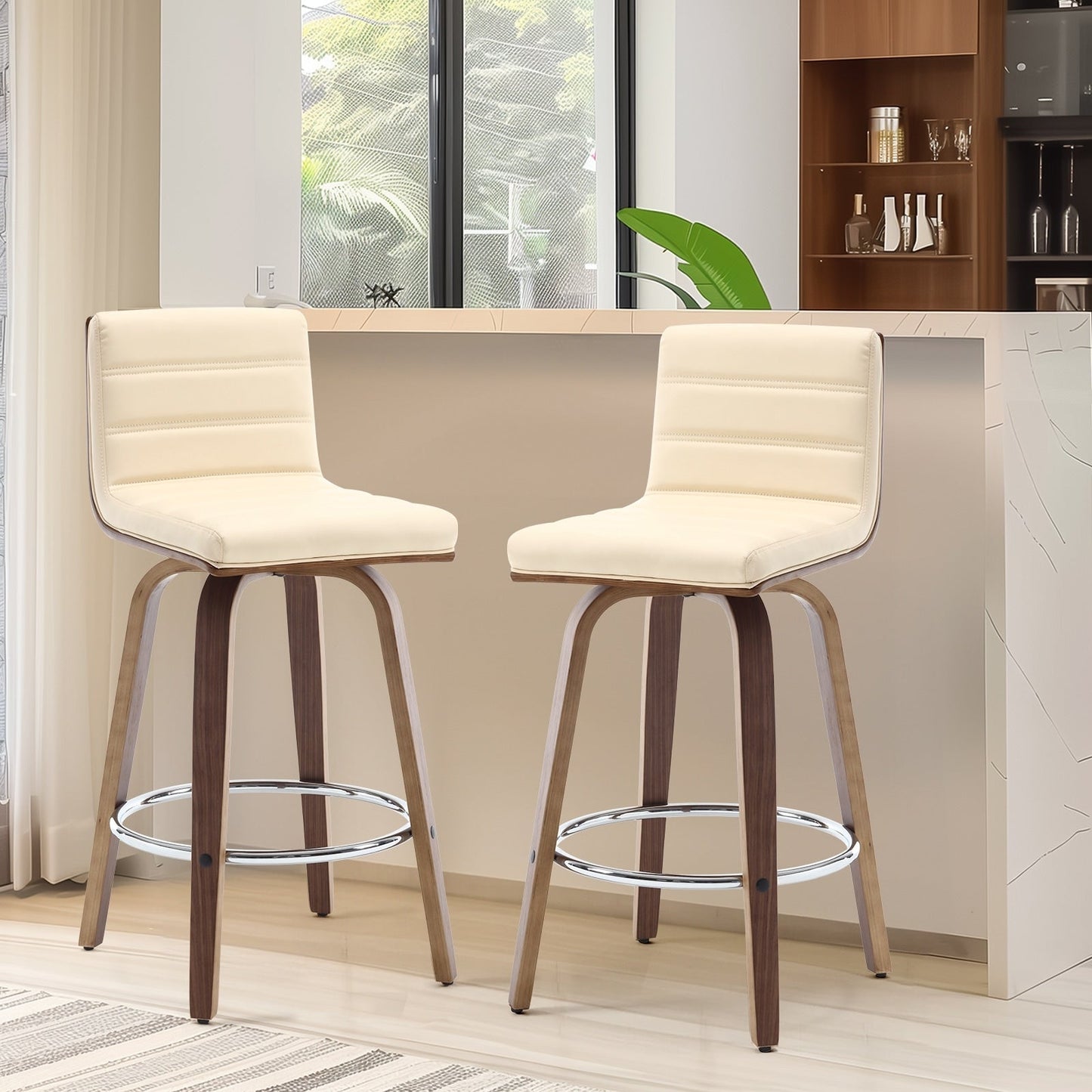 26/29 Faux Leather Swivel Bar/Counter Stools, Set of 2/3