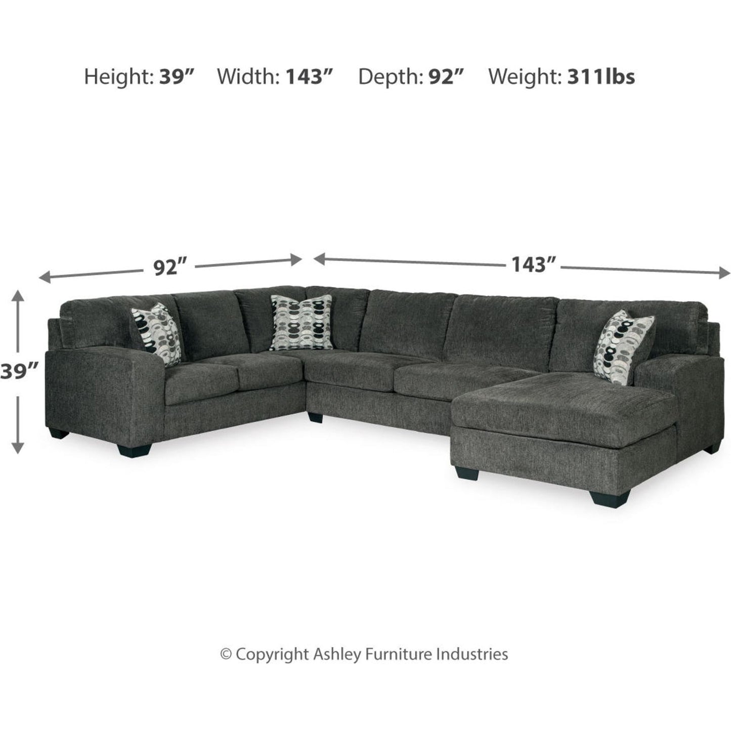Ballinasloe 3 Piece Sectional with Chaise