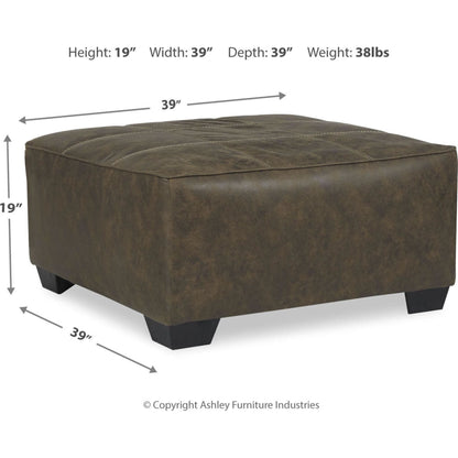 Abalone Oversized Accent Ottoman - Chocolate