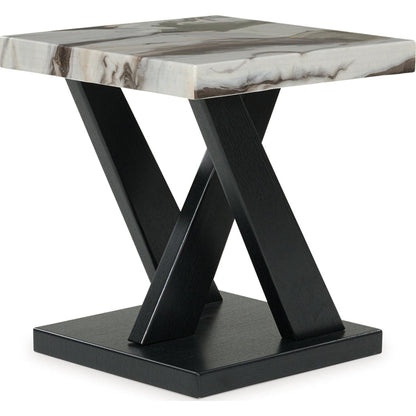 Cendill 3 Pack Tables - Dark Brown/White/Black