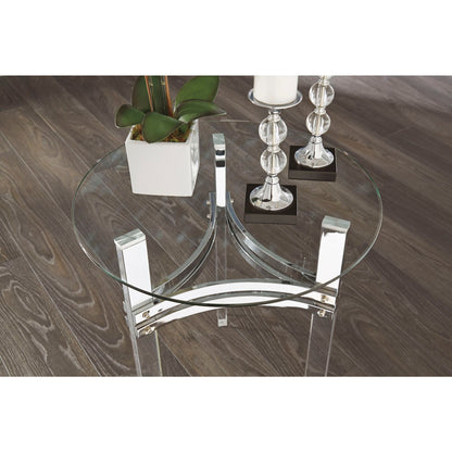 Braddoni End Table - Chrome Finish