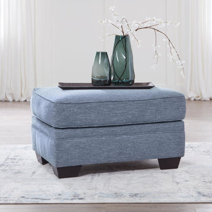 Carissa Manor Ottoman - Denim