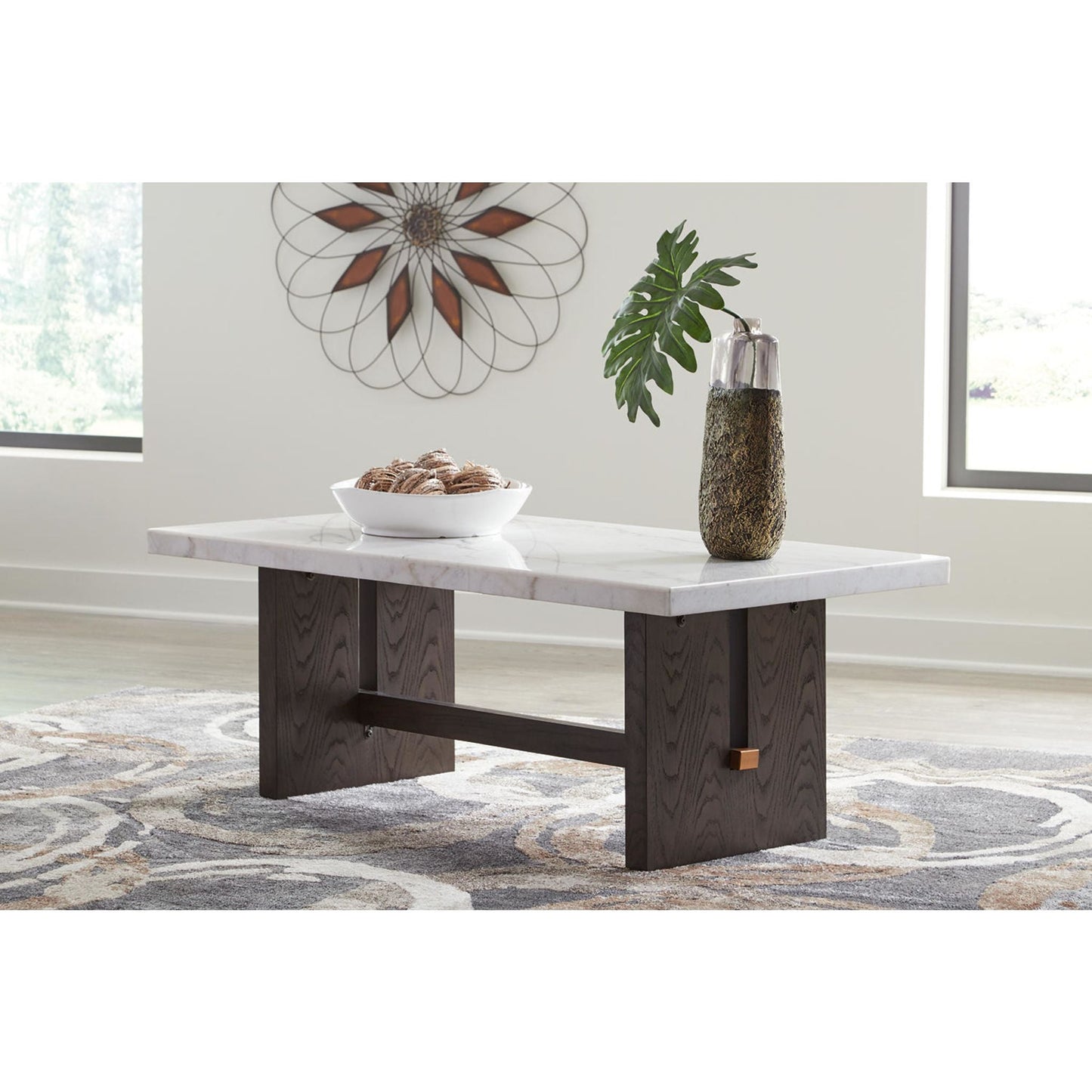 Burkhaus Coffee Table - White/Dark Brown