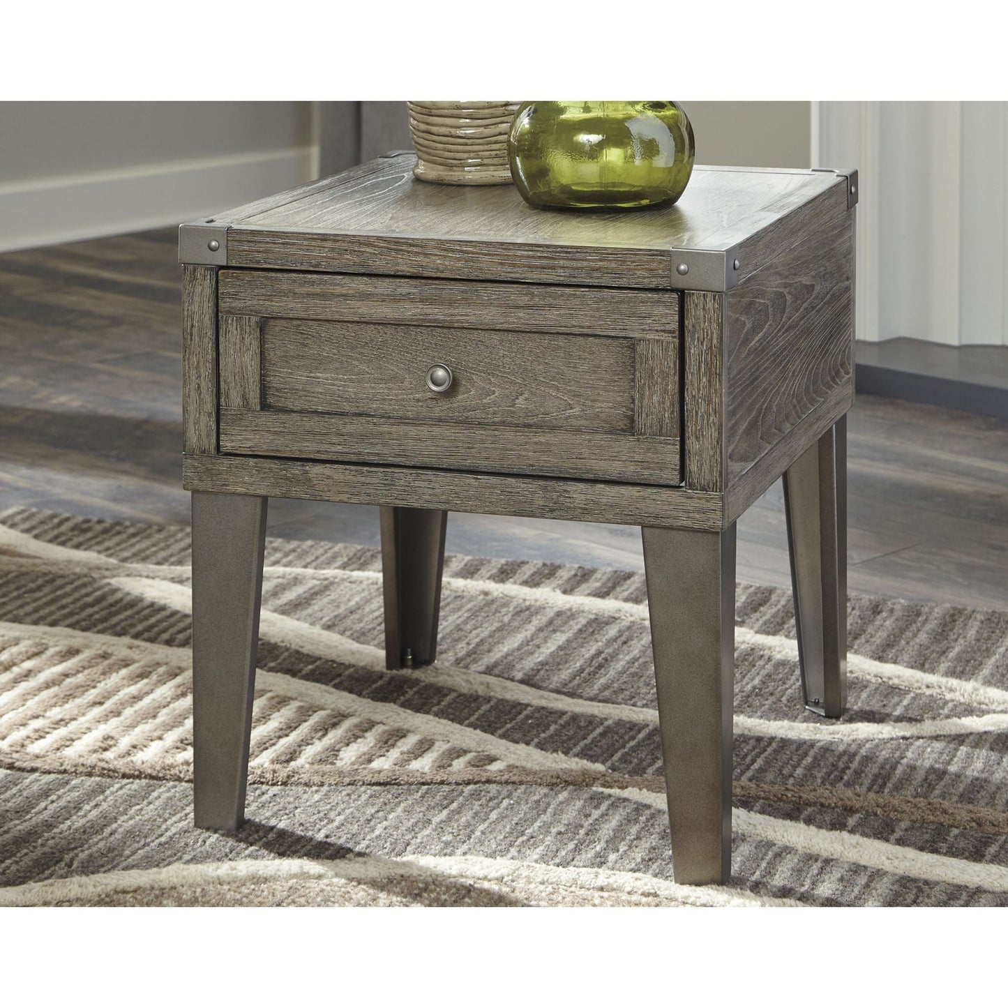 Chazney End Table - Rustic Brown