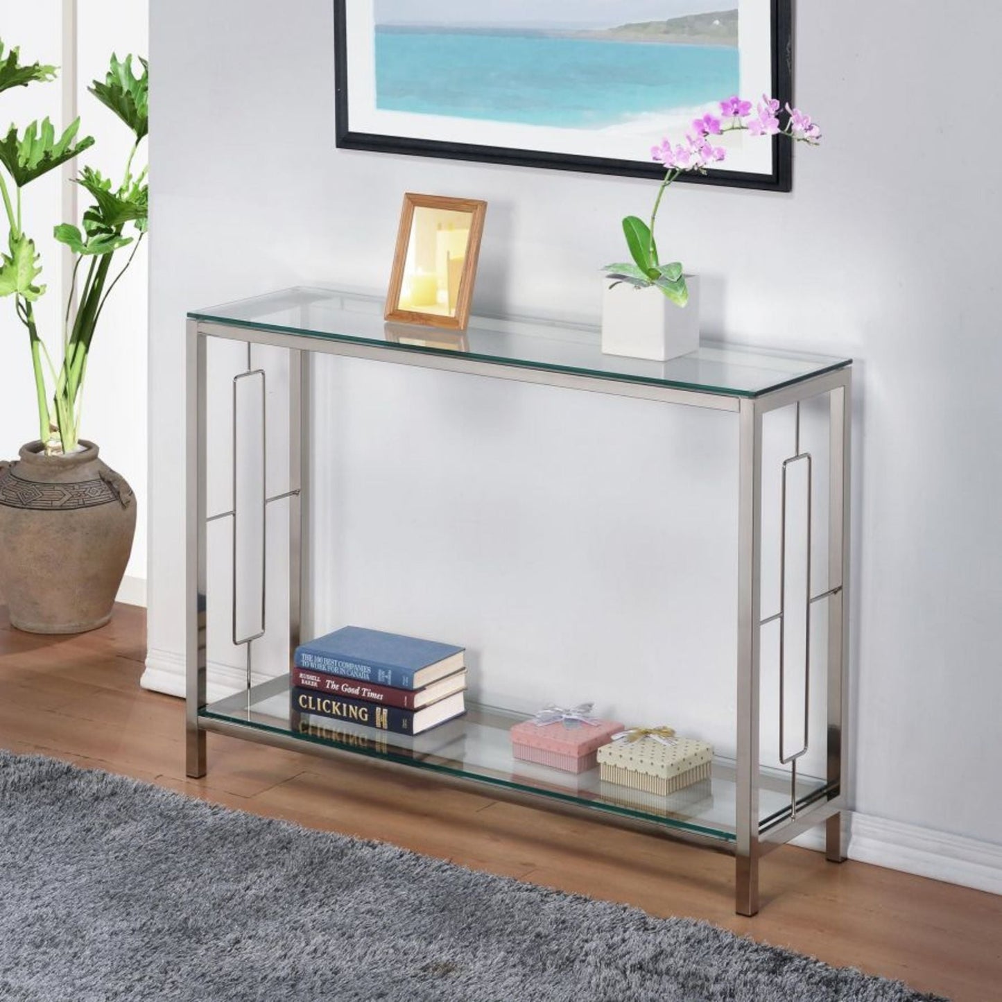 Athena Console Table - Chrome