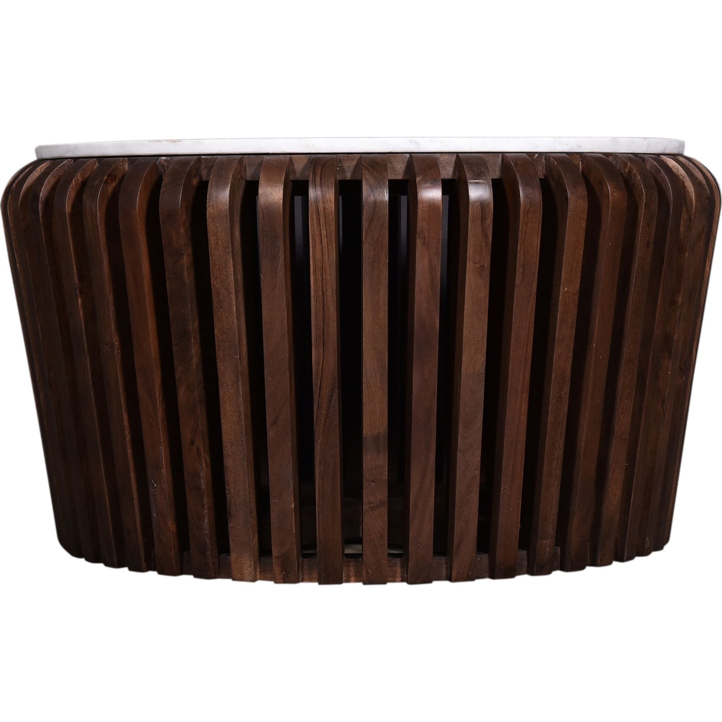 Alisha Coffee Table - White Marble/Brown