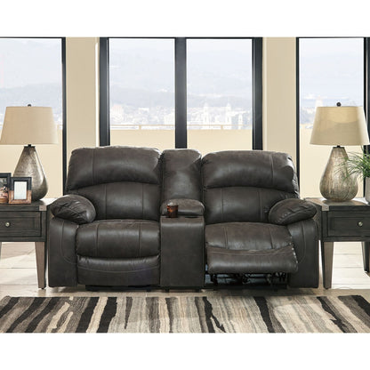 Dunwell Power Reclining Loveseat with Console - Steel