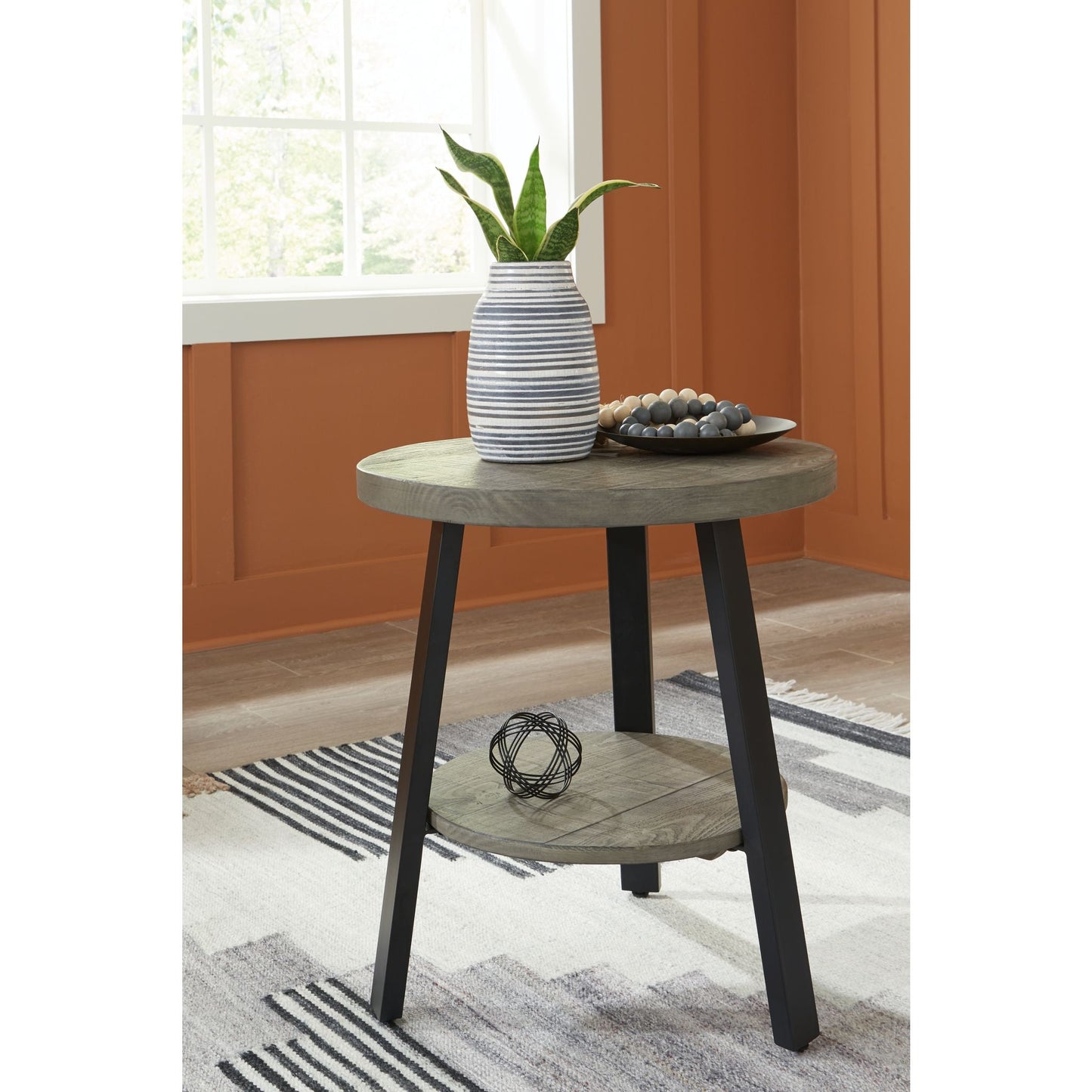 Brennegan End Table - Gray/Black