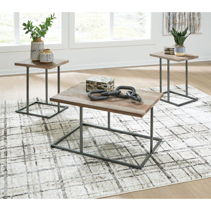 Albreane 3 Pack Tables - Grayish Brown/Black