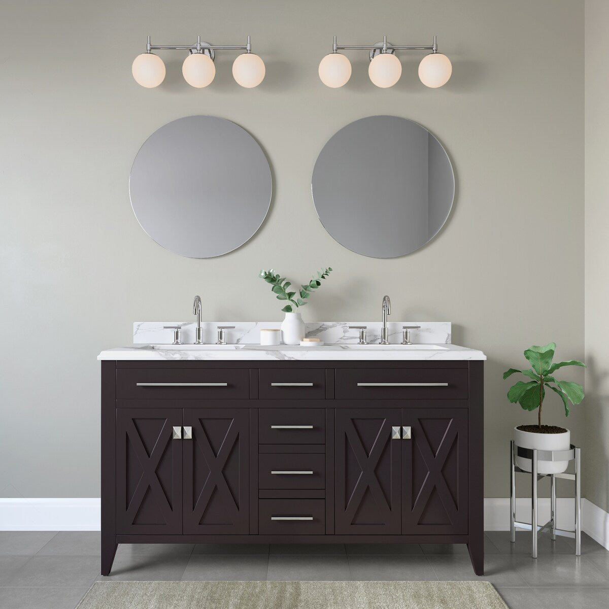 929 Lighting 3 Light Bathroom Vanity Fixture in Multiple Finishes with Opal Glass Shades