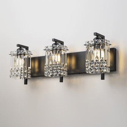 3-Light Modern Glam Bathroom Vanity Lights Crystal Wall Sconce Light for Mirror