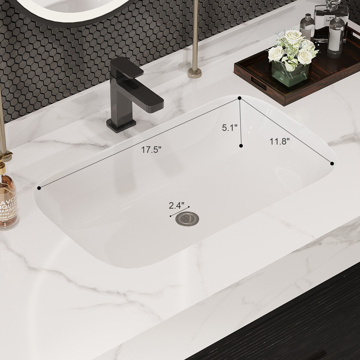 39.4 '' Floating Bathroom Vanity with Ceramic sink,Wall Hung Vanity 2 Soft Close Drawer and white slate top - 39'4 x 18'9